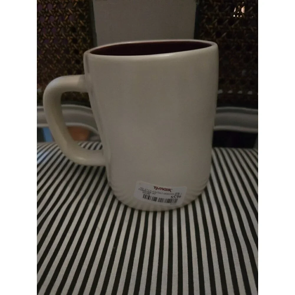 NWT Rae Dunn Snuggle Season Coffee Mug Red Interior Fall Tea